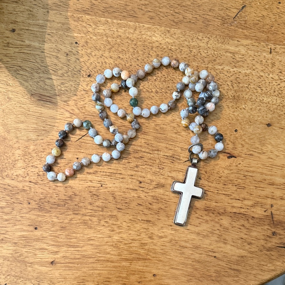 Handmade Beaded Cross Necklace